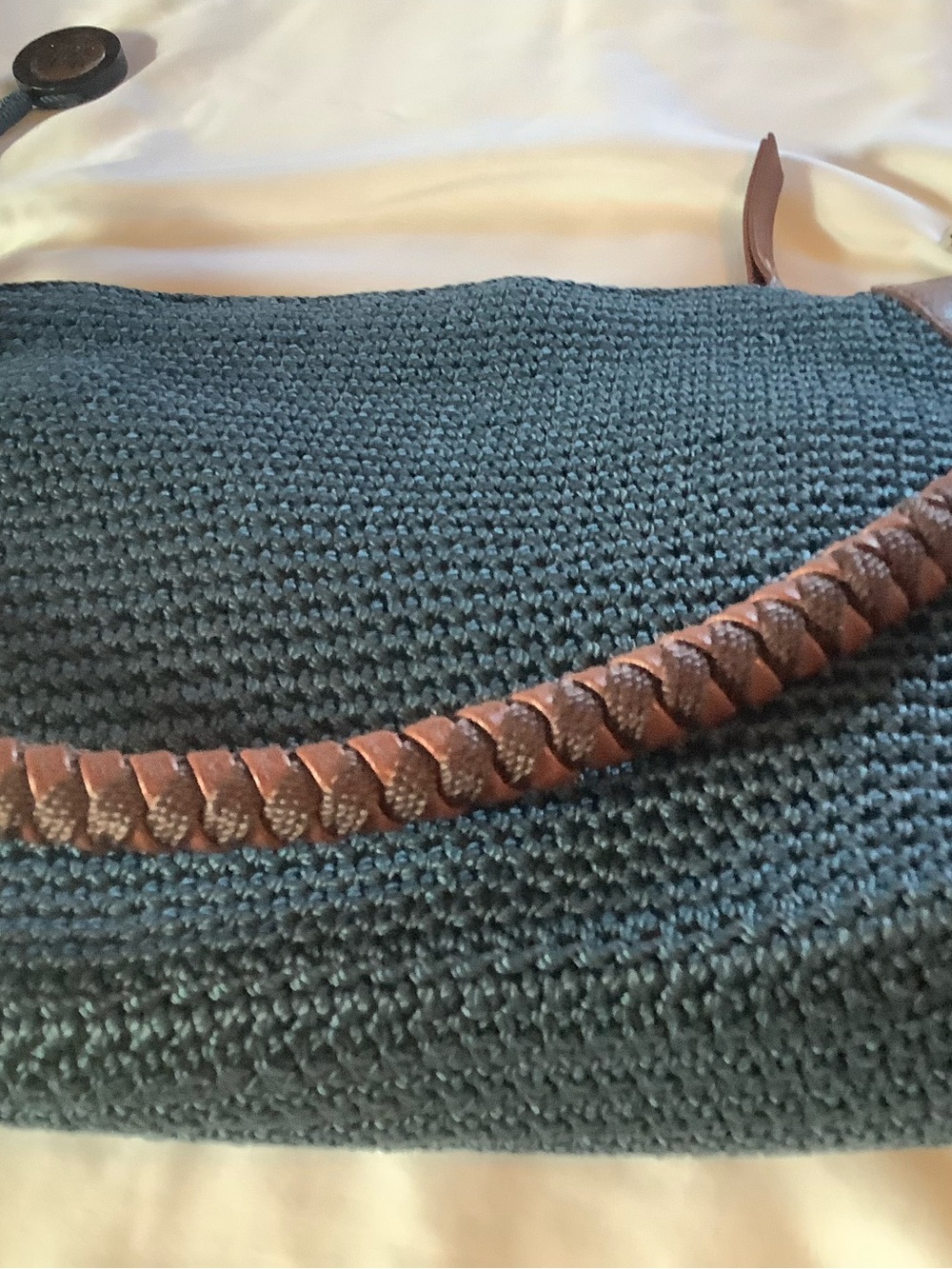 The Sak Navy Woven Shoulder Bag with Brown Trim - Picture 5 of 12